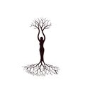 dryad tree vector with yoga posed