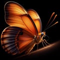 Dryas Julia butterfly isolated on black background. Insects in nature. AI generated