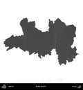 Drybin District, Belarus, isolated on white. Grayscale Royalty Free Stock Photo