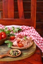 drycured meat ham, Parma prosciutto Royalty Free Stock Photo