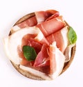 drycured meat ham, Parma prosciutto Royalty Free Stock Photo