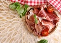 drycured meat ham, Parma prosciutto Royalty Free Stock Photo