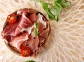 drycured meat ham, Parma prosciutto Royalty Free Stock Photo
