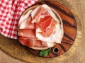 drycured meat ham, Parma prosciutto Royalty Free Stock Photo