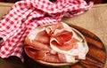drycured meat ham, Parma prosciutto Royalty Free Stock Photo