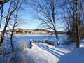 Dryden Lake overlook deck on the rail trail