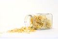 Dryed garlic in bottle Royalty Free Stock Photo