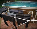 Drying clothes after swimming Royalty Free Stock Photo