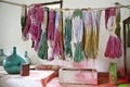 Colorfull wool at La Granja Esporles Mallorca Spain Royalty Free Stock Photo