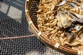 Drying fish is process to preserving food.