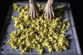 Drying flower leaves.