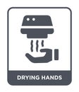 drying hands icon in trendy design style. drying hands icon isolated on white background. drying hands vector icon simple and