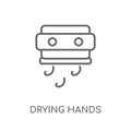 drying hands linear icon. Modern outline drying hands logo conce