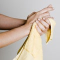 Drying hands with a towel Royalty Free Stock Photo