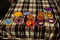 Colourful crocheted coasters