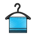 Drying hook with towel laundry icon