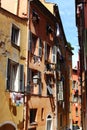 Drying laundry in narrow streets, Nice, France Royalty Free Stock Photo