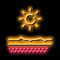 Drying Out Skin in Sun neon glow icon illustration Royalty Free Stock Photo