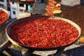 Drying peppers in chinese village