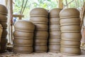 Drying pottery at the Thanh Ha village in Hoi An, Vietnam Royalty Free Stock Photo