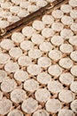 Drying rice galettes, Myanmar