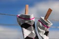 Drying socks on the rope Royalty Free Stock Photo