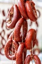 Drying Turkish Kangal sausage