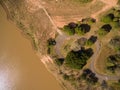 Drying Up Dam Aerial