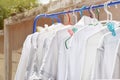 Drying the white shirt in the sun Resulting in damaged fabrics