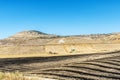 Dryland crop fields burned after harvest in Sicily, Italy