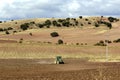 Dryland farming  landscape near the village of Molina de Aragon, Castle-Leon, Spain Royalty Free Stock Photo