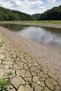 Dryness, drying river Royalty Free Stock Photo