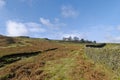 Drystone Walls beside the Footpath up Coldstone Beck, separating Burley and Ilkley Moor from the Farmland Royalty Free Stock Photo