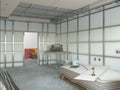 Drywall installation in the appartment repair Royalty Free Stock Photo