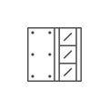 Drywall installation line outline icon