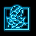 drywall repair neon glow icon illustration