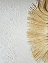 Drywall texture on ceiling. Slap stick and blade tool on white background. Royalty Free Stock Photo
