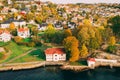 DrÃÂ¸bak, badeparken in Autumn colours Royalty Free Stock Photo