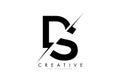 DS D S Letter Logo Design with a Creative Cut Royalty Free Stock Photo