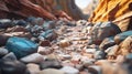 3ds Max Render Of Rocky Terrain In Canyon With Shallow Depth Of Field