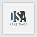 DSA Initial Letter Logo - Simple Monogram Logo Royalty Free Stock Photo
