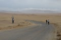 Three people biking in Paracas