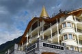 Alpine hotel architecture in Tyrol, Austria.