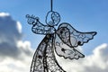 A christmas decoration angel with harp Royalty Free Stock Photo
