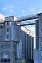 Old industrial building against a blue sky