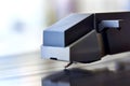 Closeup of turntable record player with stylus Royalty Free Stock Photo