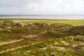 Nature landscape on the German island of Sylt in the Wadden Sea, northern Germany. Royalty Free Stock Photo