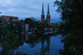 Riverside of the german city of LÃÂ¼beck in the evening