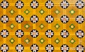 Vintage Portuguese exterior wall tiles, morning star pattern Royalty Free Stock Photo