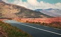 White truck on the road trough connemara Royalty Free Stock Photo